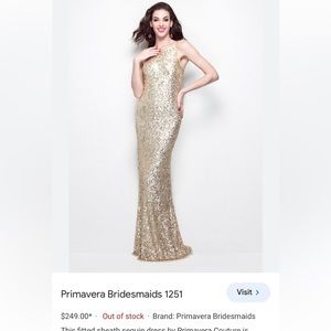 Gold sequin gown Size 10